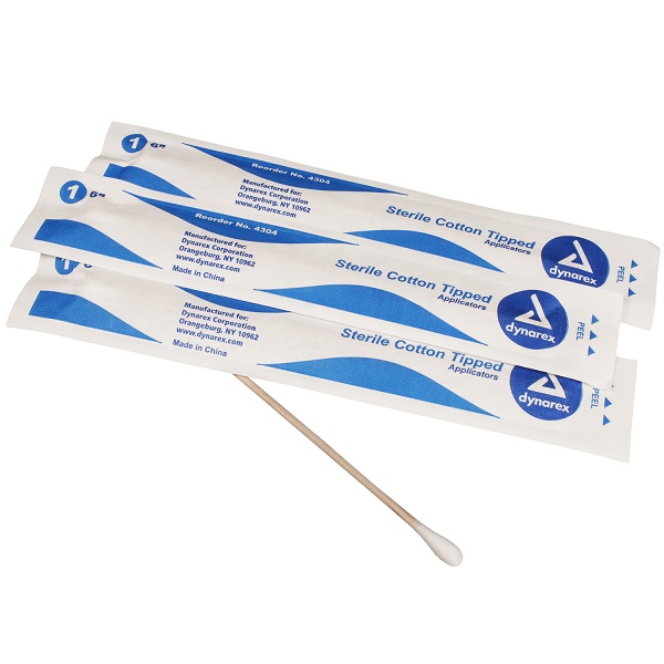 Sterile 6" Cotton Tip Applicators, 100/box. 10/Case